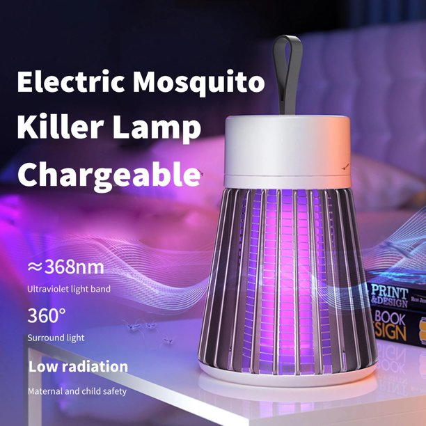 Xpreen Bug Zapper Outdoor, Electric Mosquito Repellent 3000V High Powered Pest Control Waterproof UV Cordless Outdoor Bug Zapper, Rechargeable Insect Fly Trap For Home, Kitchen, Patio, Backyard, J1
