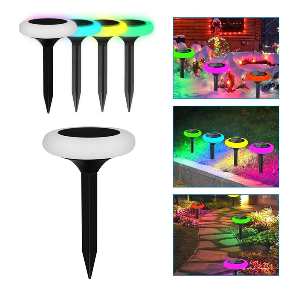 Solar Garden Lights, 2 Pcs Colorful Solar Path Lights