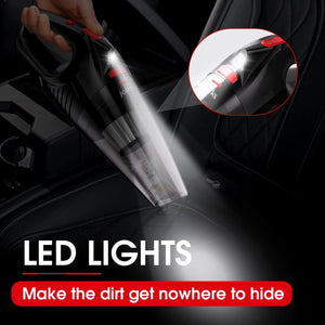 JoRocks Car Vacuum Cleaner Cordless, Portable Cyclone Handheld Vacuum with LED Lights for Home & Car, Black