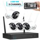 3MP Outdoor Security Cameras System Wireless Wifi with Night Vision 8CH Home Surveillance Camera, IP66 Waterproof
