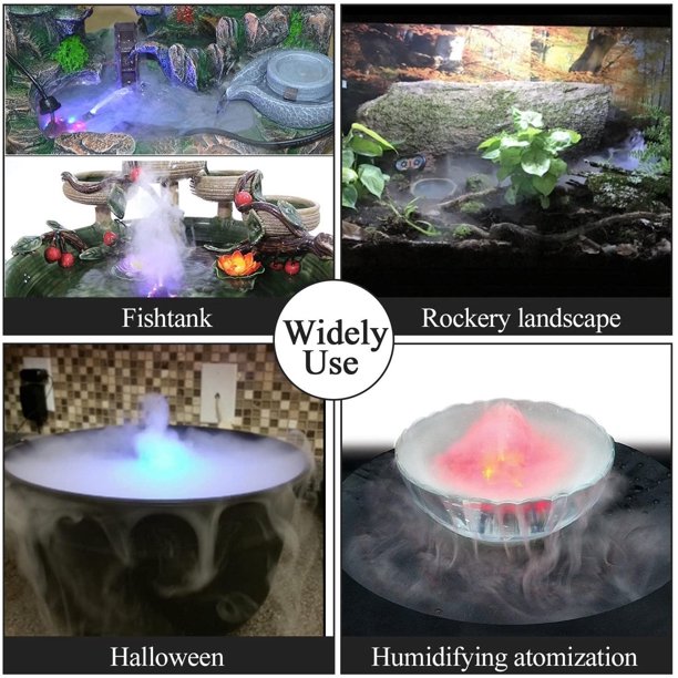 Halloween Mist Maker, Witch Cauldron Fog Smoke Machine with 12 LED Color Changing Lights
