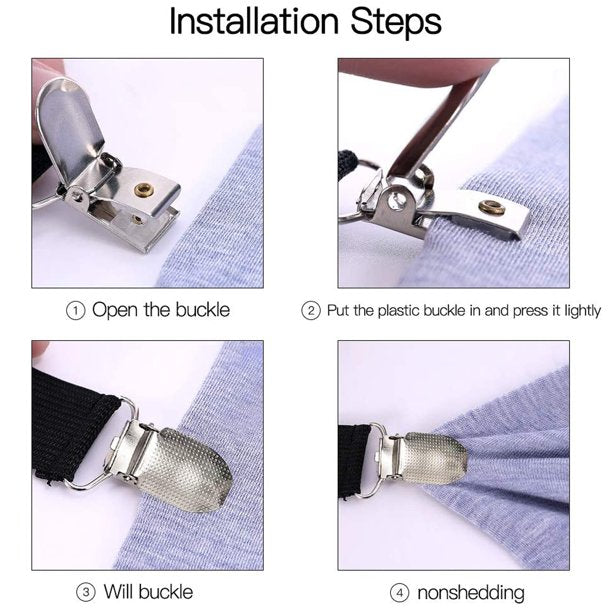 6 Sides Bed Sheet Holder Straps, Adjustable Anti-slip Practical