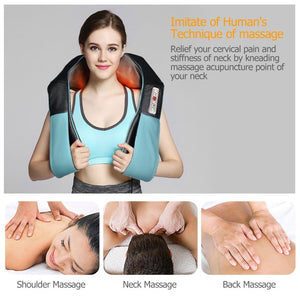 Neck and Back Massager, Deep Tissue 4D Kneading Massage Pillow, Massagers for Neck and Back with Heat for Shoulder, Leg, Body Muscle Pain Relief, Home, Office, and Car Use