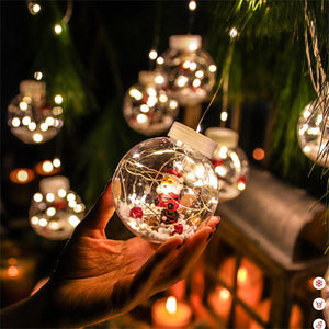 Laighter Globe Christmas Lights, LED Window String Lights with Santa inside Balls, 8 Light Modes, Warm White, 9.9 ft