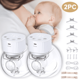 iFanze Wearable Breast Pumps, 3 Modes & 9 Levels Portable Wireless Hands Free Electric Breast Pump, 19/21/25mm Flange