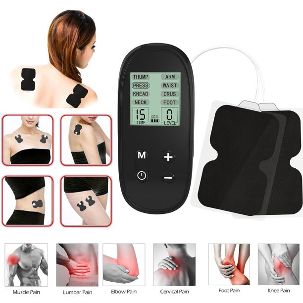 Rechargeable TENS Unit Muscle Stimulator,Simulated Massage Therapy with 2 Large Reusable Electrode Pads 6 Modes for Back Neck Pain Muscle Therapy Pain Management Pulse Massager