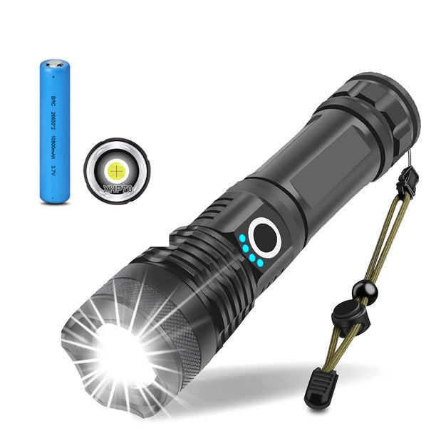 LED Flashlight Rechargeable, Laighter Super Bright 12000 High Lumens Powerful LED Tactical Flashlight with 5 Modes for Home, Hiking, Emergencies