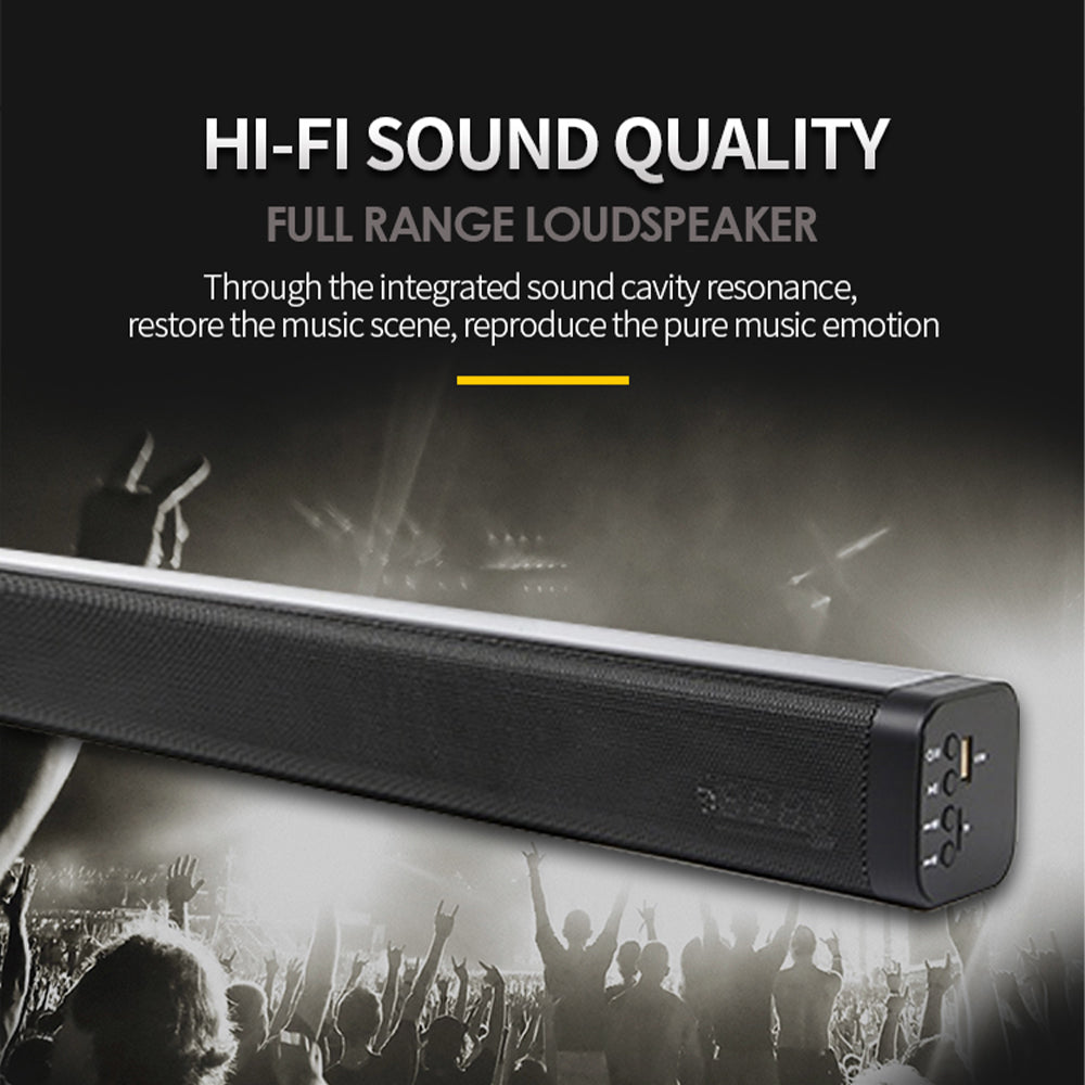 Sound Bar with Bluetooth, 37" 40W Sound Bar with Subwoofer, Soundbar Wired Surround Sound System TV with HDMI Optical RCA AUX Coax Connection, Remote Control, Bass Adjustable, Wall Mountable, Black
