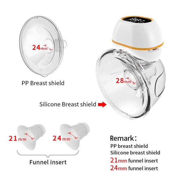 Hand Free Electric Breast Pump, Wearable Breast Pumps Touch Pane, 3 Modes And 9 Levels Adjustment, LCD Display, Rechargeable Powered Wireless Portable Breast Pump With 21/24 /28 Mm Flange, 1pack, J3