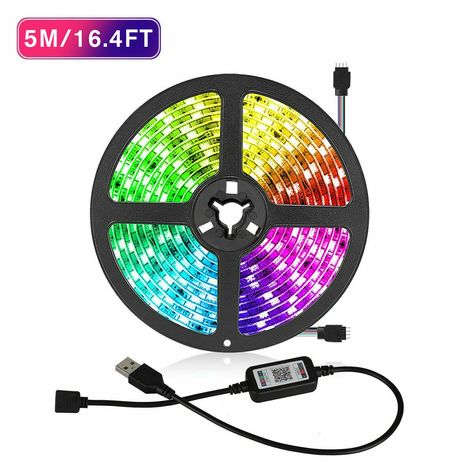 Laighter LED Strip Lights, 16.4ft RGB Waterproof Flexible LED Light Strips for Room Color Changing Neon Mood Rope Lights LED 5050 Tape Light Remote Bluetooth APP Controlled for Bedroom Indoor Christmas