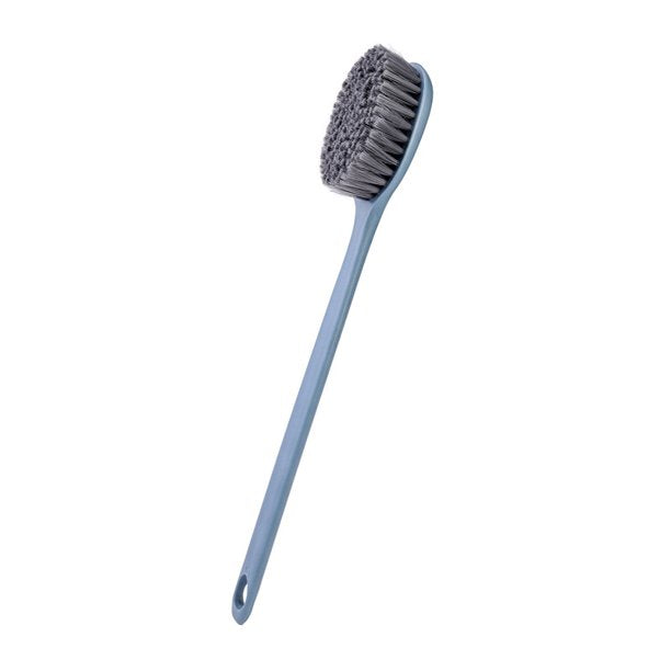 Bath Scrubber Body Brush Shower Scrubber Back Brush with 15 inches long Handle, Soft Bristles, Wet and Dry Use, White