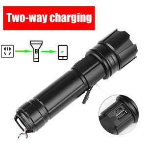 Doosl Tactical Flashlight Powerful 10000 Lumens, 5 Modes IPX5 Waterproof Super Bright P70.2 Bulb With USB Rechargeable 22650 Battery, Zoomable Torch for Emergency Hiking Hunting Camping