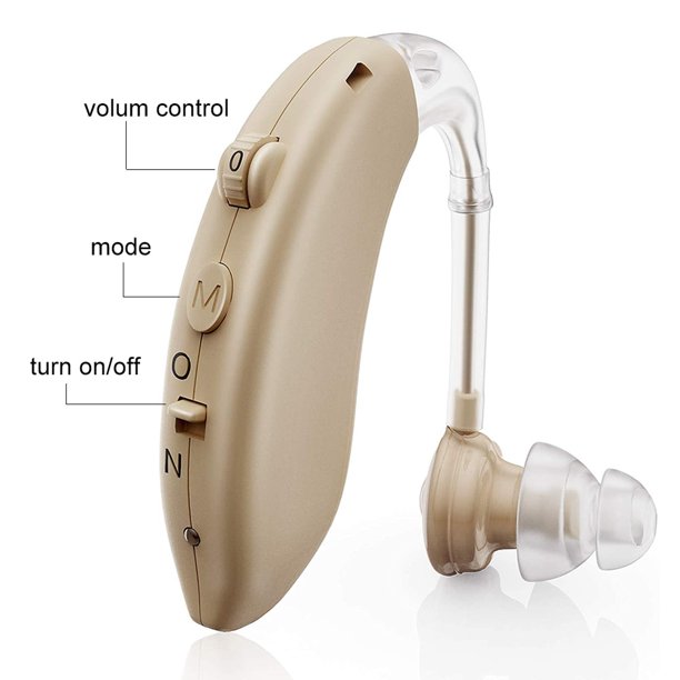 vinsic Hearing Aid, BTE Ear Assist Devices, Digital Hearing Amplifier for Hearing Loss for Adults Seniors with Noise Cancelling, Volume Control, USB Rechargeable, Audiologist Designed
