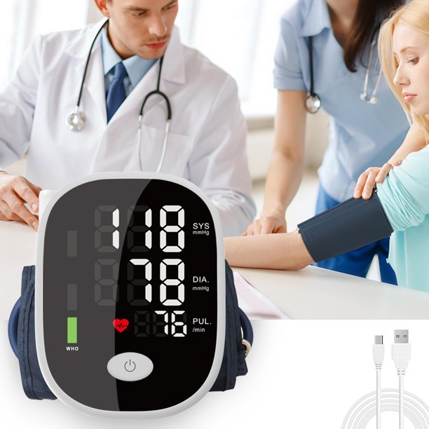 Xpreen Upper Arm Blood Pressure Monitor,Automatic BP Machine Voice Broadcast Large LED Digital Display Heartbeat Monitor 2 Users 198 Memory for Home Use