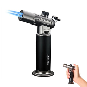 Vinmall Butane Torch, Refillable Culinary Blow Torch with Double Fire & Adjustable Flame, Kitchen Cooking Torch for Creme Brulee, Baking, BBQ, Butane Fuel Not Included