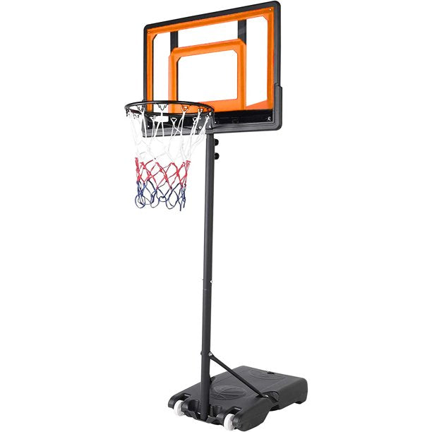 ifanze 5FT-7FT Adjustable Height Basketball Hoop Portable, Basketball Stand System for Youth Kids Teenagers, Indoor Outdoor with 32" Width PVC Backboard 2 Nets Wheels