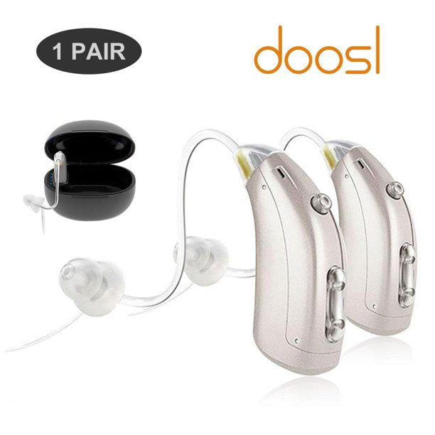 Doosl Hearing Amplifier Rechargeable, hearing aids with Magnetic Contact Charging Box for Adults Seniors