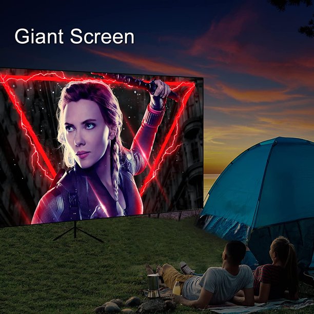 Doosl Projector with 120 Inch Projector Screen, 5G WiFi Projector, Full HD Native 1080P Projector, Compatible with 4K Smartphone TV Stick HDMI VGA USB TF AV, for Home Cinema Outdoor Indoor Movie