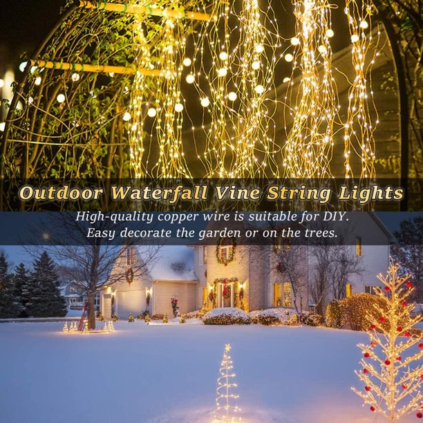2m 400LED Fairy String Light, Waterproof Christmas Decorations Lights String for Yard, Festival, Party, Indoor, Outdoor Decor (Warm White)