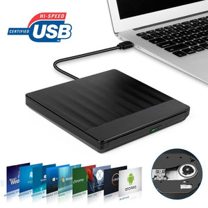 USB 3.0 External DVD Drive, Doosl Slim Portable Burner Drive High Speed Data Transfer for Laptop, Notebook, Desktoop