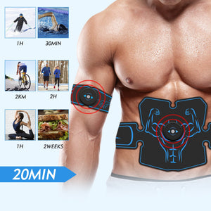 iFanze iThrough Abs Stimulator, Portable Ultimate Muscle Toner with 16 Hydrogel Pad Home Fitness Equipment EMS Abdominal Toning Belt