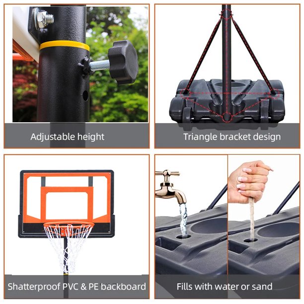 iFanze Basketball Hoop, 4.4-10ft Height Adjustable Portable Basketball