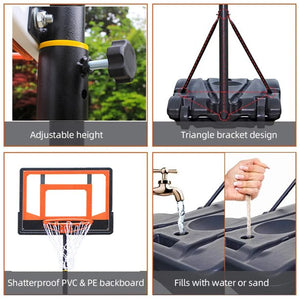 ifanze Basketball Hoop with 5 - 7 FT Adjustable Height for Kids Teenagers Youth and Adults, Portable Basketball Hoop with Stand & Backboard Wheels for Basketball Goals Indoor Outdoor Play