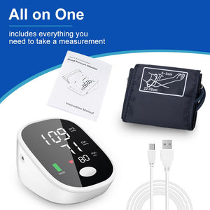 Upper Arm Blood Pressure Monitor Automatic Digital BP Meter Voice Broadcast Backlight LCD Display 8.7”-12.5” Extra Range Cuff for Home Use