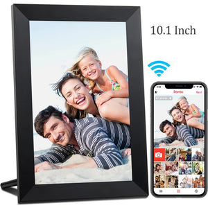 Doosl WiFi Digital Picture Frame, 10.1 inch IPS Touch Screen Smart Cloud Photo Frame with 16GB Storage, Easy Setup to Share Photos or Videos via Free Frameo APP, Auto-Rotate, Wall Mountable