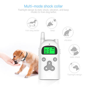 VINSIC Dog Shock Collar with Remote - Rechargeable Dog Training Collar w/3 Training Modes, Beep, Vibration and Shock,for Small Big Dog bark Collar with LCD Display,Electronic No Barking Collar