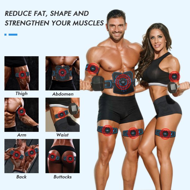 Ifanze Abs Stimulator, Ab Stimulator, Rechargeable Ultimate Muscle Toner  Trainer for Men Women Abdominal Fitness Workout EMS Muscle Stimulation with  16 Extra Gel Pads 