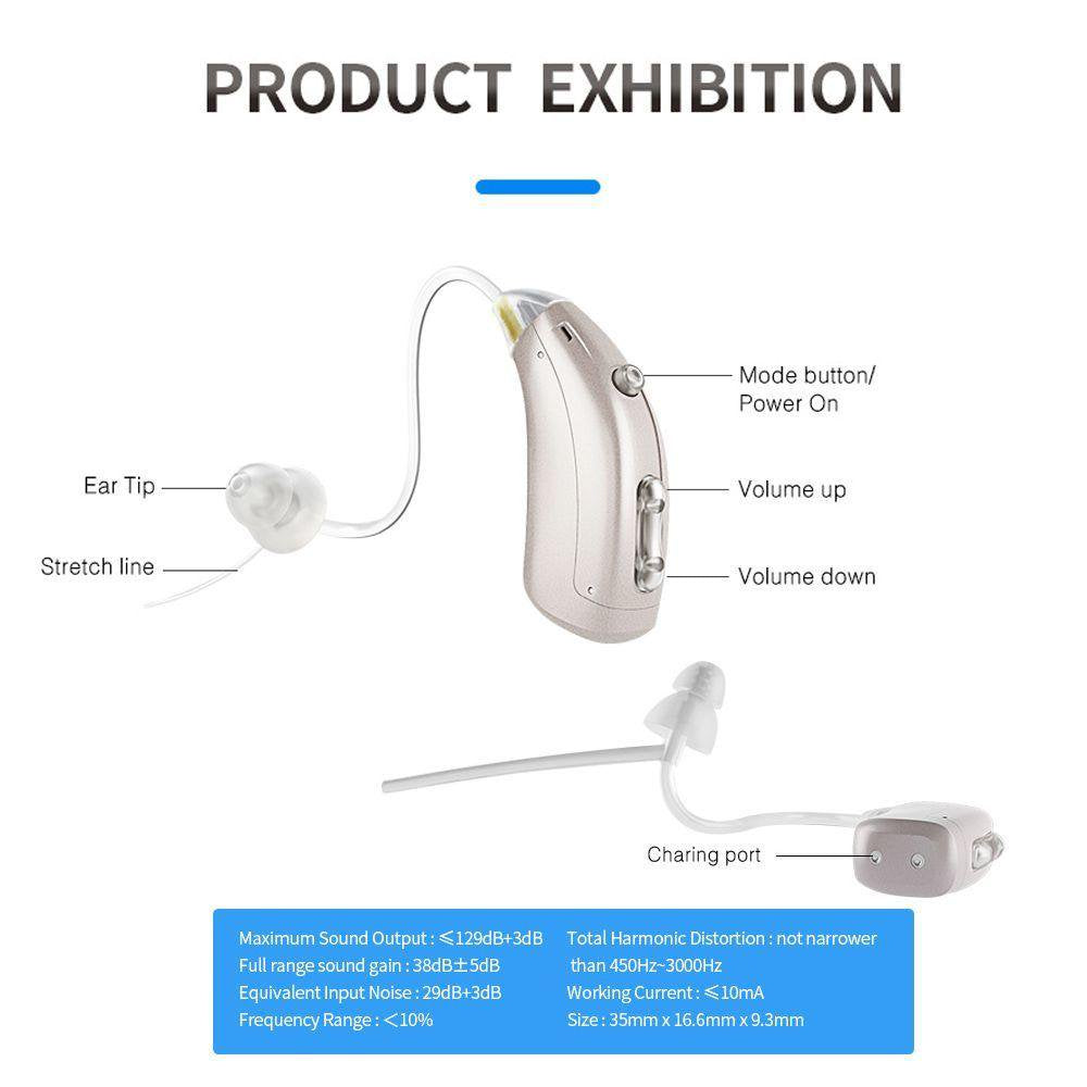 Vinmall Hearing Aids for Ears Rechargeable, Vinmall Hearing Amplifier for Seniors with Charging Case, 2 PACK Silver