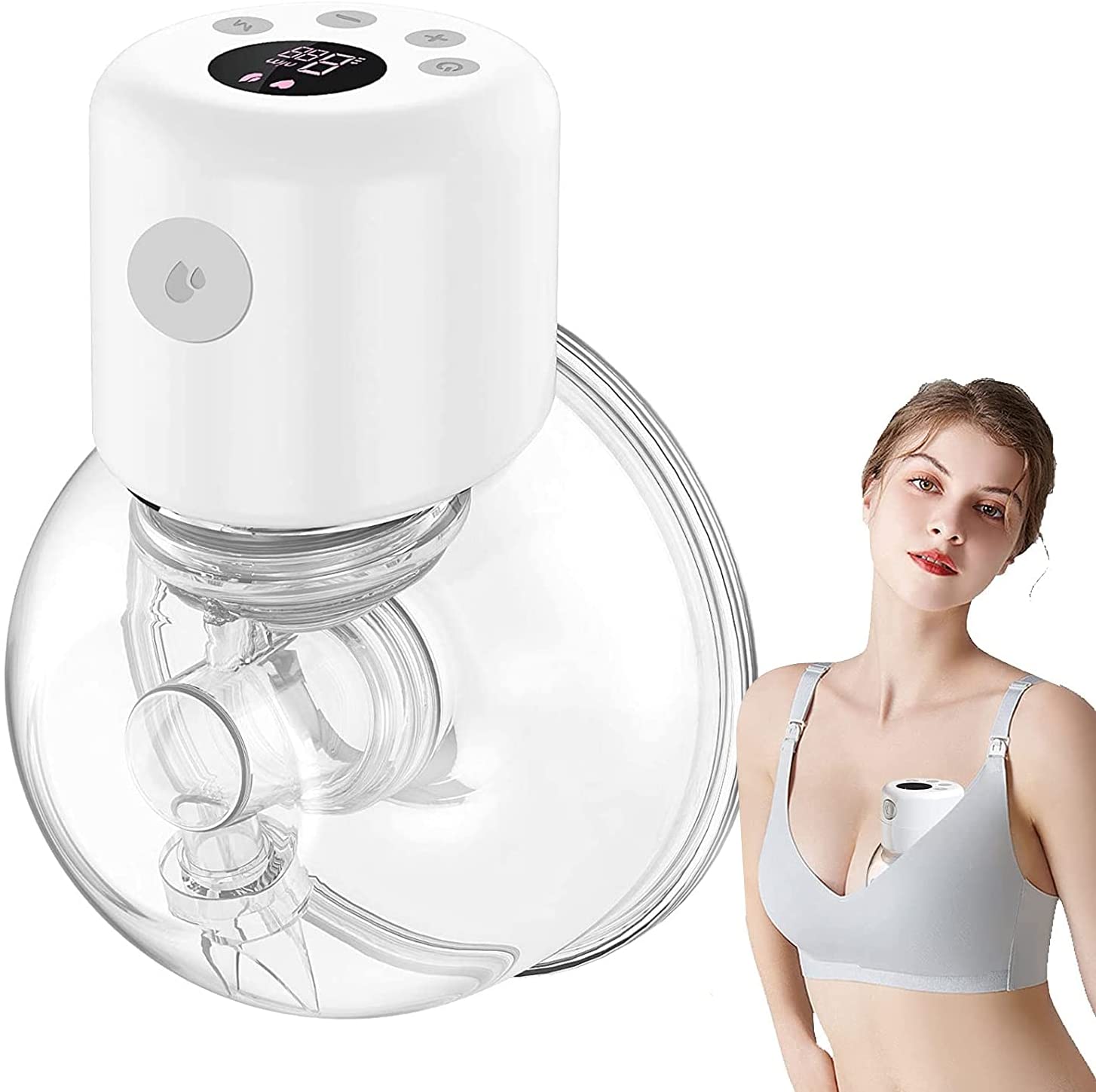 Doosl Wearable Electric Breast Pump, Hands Free Breast Pump, Portable Electric Breastfeeding Pump, Pạin Ḟree, Silent, Single, Rechargeable Milk Pump, with LCD Screen Massage and Memory Mode