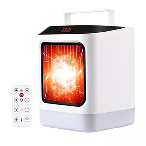 1000W Space Heater Portable Desk Fan Heater 2 Seconds Heat and 7-color Night Lights , White